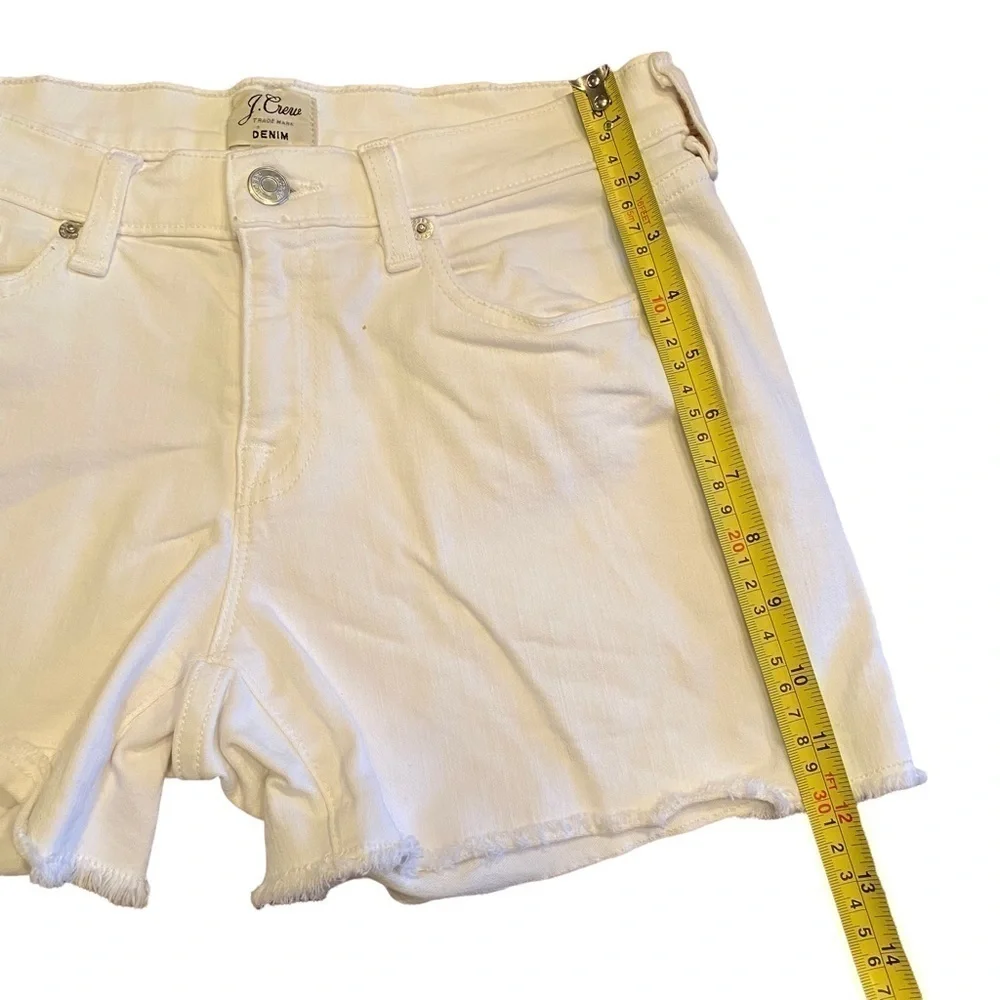 JCrew White Denim Cutoff Shorts distressed edge size 24